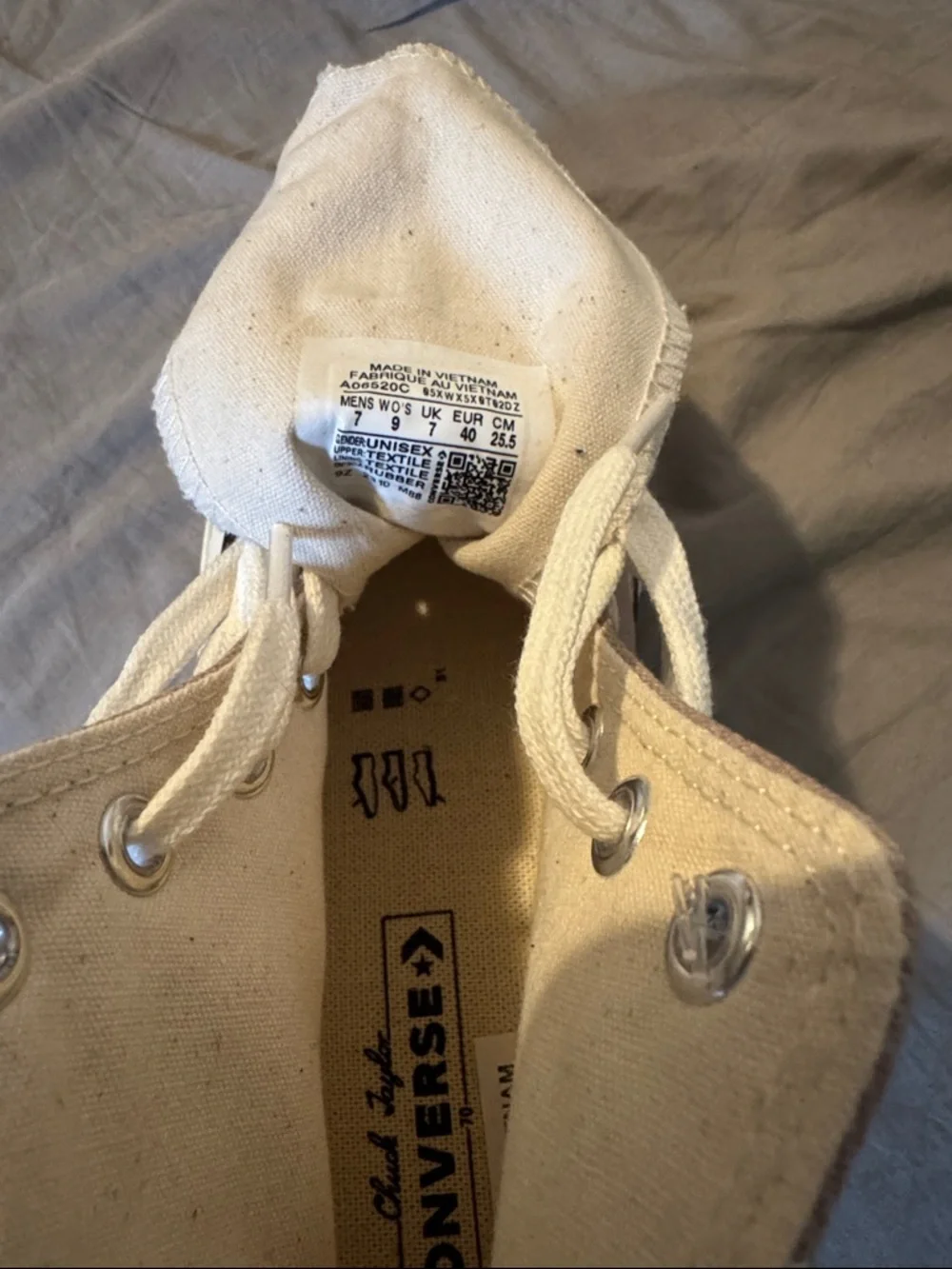 Converse High-Top Sneakers in Taupe and Cream - Picture 10 of 10